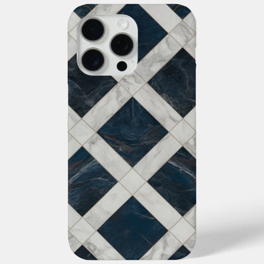 Blauw Wit Patroon Marmer Case-Mate iPhone Case (Achterkant)
