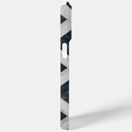Blauw Wit Patroon Marmer Case-Mate iPhone Case (Achterkant / Rechts)