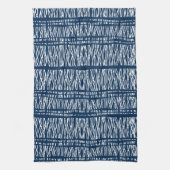Blauw wit patroon van tribale weef theedoek (Verticaal)