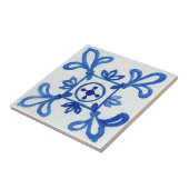 Blauw & Wit Patroon Waterverf Mediterraan Tegeltje (Zijkant)