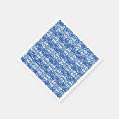 Blauw wit patroonpapier servet (Hoek)