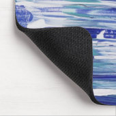 Blauw wit penseelstreken decoratieve mousepad muismat (Hoek)