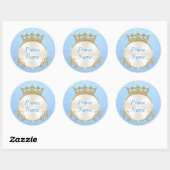 Blauw Wit Personaliseer Prince Baby shower Sticker (Vel)