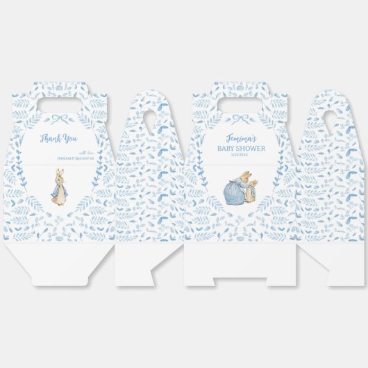 Blauw Wit Peter het Konijn Beatrix Baby shower Bedankdoosjes (Ongevouwen)