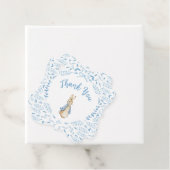 Blauw Wit Peter het Konijn Beatrix Baby shower Bedankjes Labels (In situ)