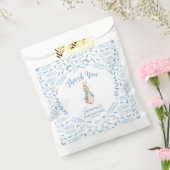 Blauw Wit Peter het Konijn Beatrix Baby shower Bedankzakje (Gezegeld)