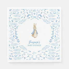 Blauw Wit Peter het Konijn Beatrix Baby shower Servet