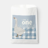 Blauw & Wit Plaid Een Gekke Gans Bedankzakje (Voorkant)
