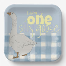 Blauw & Wit Plaid Een Gekke Gans