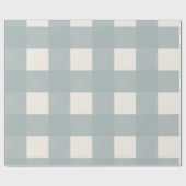 Blauw Wit Plakken Check Land Wrapping Paper Cadeaupapier (Vlak)