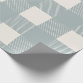 Blauw Wit Plakken Check Land Wrapping Paper Cadeaupapier (Hoek)