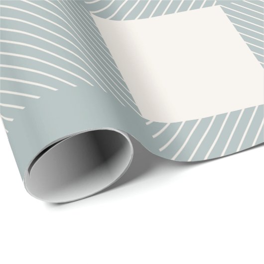 Blauw Wit Plakken Check Land Wrapping Paper Cadeaupapier (Rol Hoek)