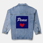 Blauw & Wit Plus Hart Vrede Denim Jacket (Achterkant)