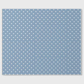  blauw | Wit Polka Dot inpakpapier (Vlak)