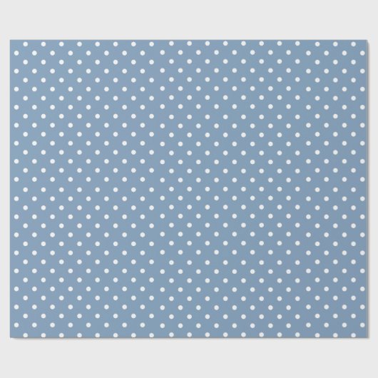  blauw | Wit Polka Dot inpakpapier (Vlak)