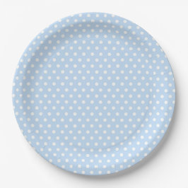 Blauw Wit Polka Dot Papier Borden Papieren Bordje