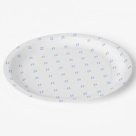 Blauw-wit Polka Dot Party Bord (Gekanteld)