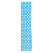 Blauw wit polka dot patroon korte tafelloper (Voorkant)