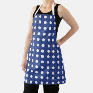 Blauw Wit Polka Dots Baker Schort