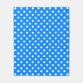 Blauw Wit Polka Dots Design Fleece Deken (Voorkant)