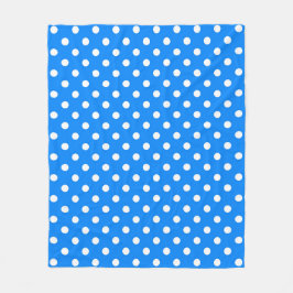 Blauw Wit Polka Dots Design Fleece Deken