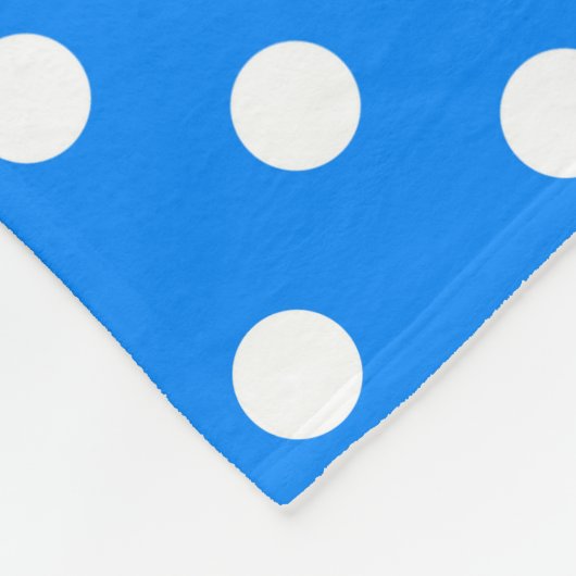 Blauw Wit Polka Dots Design Fleece Deken (Hoek)