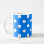 Blauw Wit Polka Dots Design Koffiemok (Links)