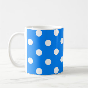 Blauw Wit Polka Dots Design Koffiemok