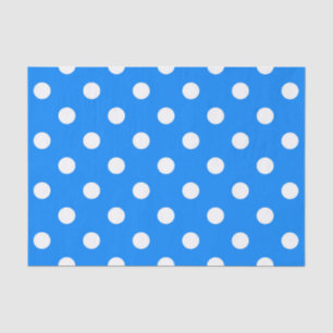 Blauw Wit Polka Dots Design Tissuepapier