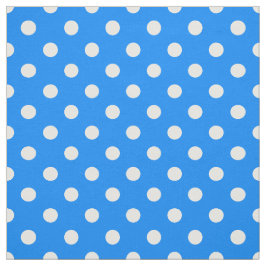 Blauw Wit Polka Dots Textiel Stof