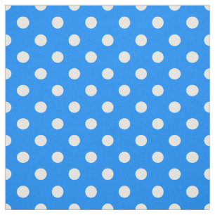 Blauw Wit Polka Dots Textiel Stof