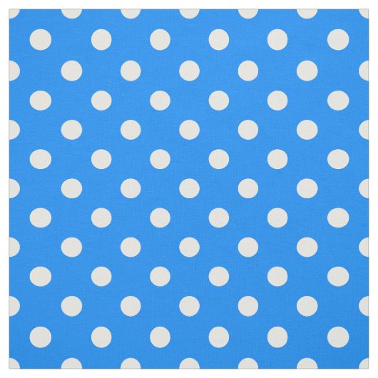 Blauw Wit Polka Dots Textiel Stof (Swatch)