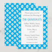 Blauw & Wit Polka-Stippen Meerdere Baby Zegen Kaart (Voorkant / Achterkant)