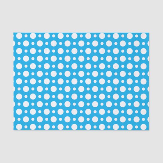 BLAUW & WIT POLKA STIPPEN PATROON TISSUEPAPIER (Voorkant)