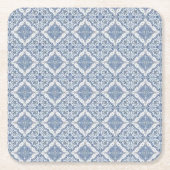 Blauw-wit porseleinen print kartonnen onderzetters (Voorkant)