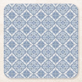 Blauw-wit porseleinen print kartonnen onderzetters