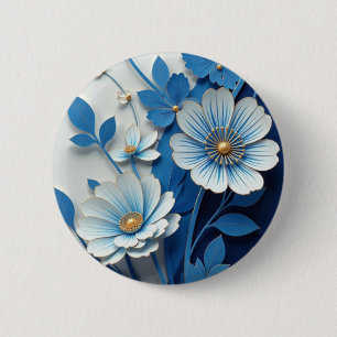 Blauw & Wit Porseleinen Telefoonhoes – Traditionee Ronde Button 5,7 Cm