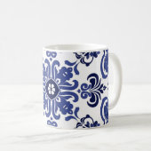 Blauw Wit Portugees Azulejo Bruidsmeisje Gift Mok (Voorkant rechts)
