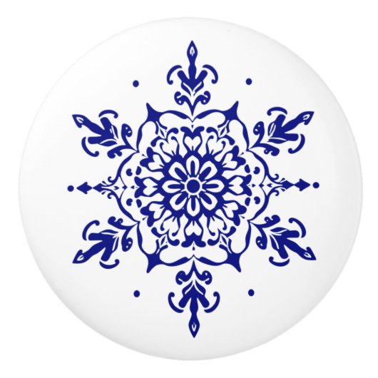 Blauw & Wit Portugees Azulejo Stijl Keramische Kno Keramische Knop (Voorkant)