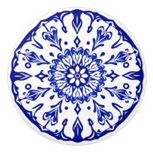 Blauw & Wit Portugees Azulejo Vibe Keramische Knop