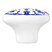 Blauw & Wit Portugees Azulejo Vibe Keramische Knop (Zijkant)