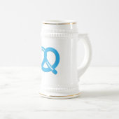 Blauw-wit Pretzel Grappige Brezel Oktoberfest Bierpul (Voorkant rechts)