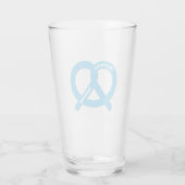 Blauw-wit Pretzel Grappige Brezel Oktoberfest Glas (Achterkant)