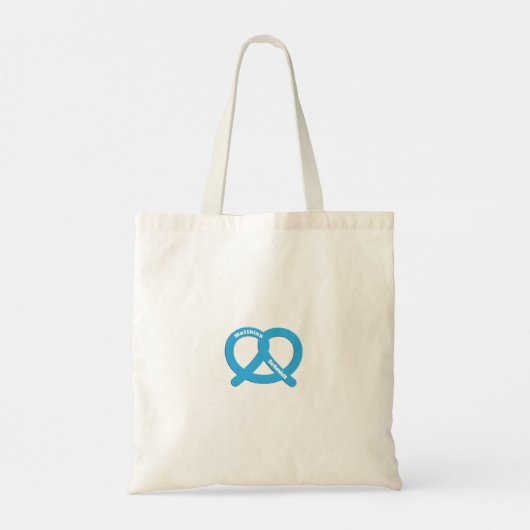 Blauw-wit Pretzel Grappige Brezel Oktoberfest Tote Bag (Achterkant)