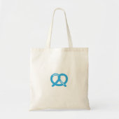 Blauw-wit Pretzel Grappige Brezel Oktoberfest Tote Bag (Voorkant)
