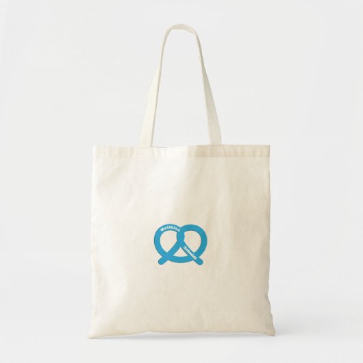 Blauw-wit Pretzel Grappige Brezel Oktoberfest Tote Bag (Voorkant)