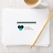 Blauw & Wit Print Sweet 16 Adresetiketten Etiket (Insitu)