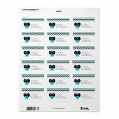 Blauw & Wit Print Sweet 16 Adresetiketten Etiket (Full Sheet)