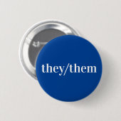 Blauw Wit Pronoun Button Zij/hen (Voorkant /achterkant)