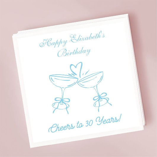 Blauw & Wit Proost op 30 Jaar Verjaardag Servetten